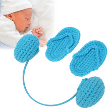 Baby Blue Knitting Wool Earphone Photography Prop for Newborns 0-3 Months