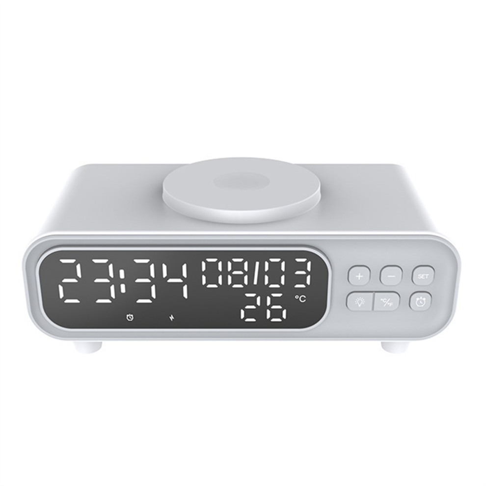 Wireless Charger Pad Time Alarm Clock Led Night Thermometer Light 4713507943447