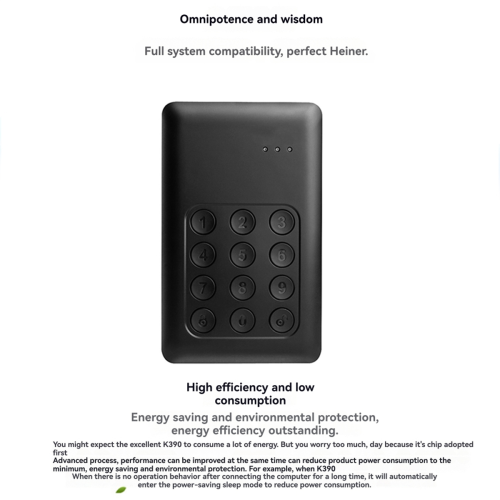 K390 Digital Encryption HDD 2.5 External Hard Drive 1