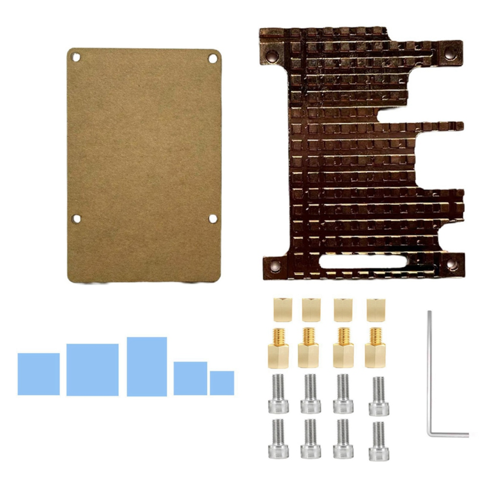 For 3B Pure Copper Heatsink Protective Case For Rpi 3B 4713507961182