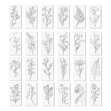 24pcs Wildflower Painting Templates, Leaves Crafts Leaf Templates,