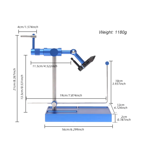Fly Tying Vise Rotary Artificial Fly Making Bait Tools Blue 2