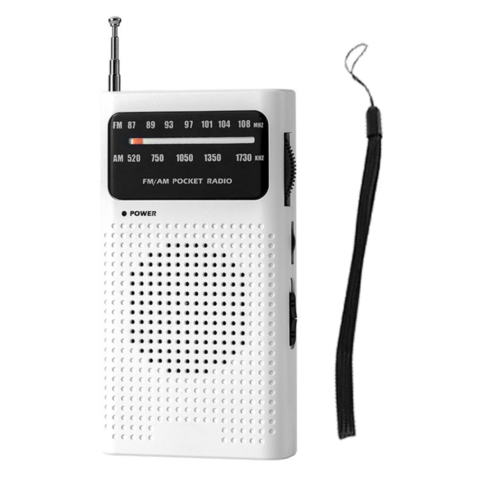 Full-Band Small Portable Radio Mini Am Fm Pointer Pocket Radio White 4713507969485