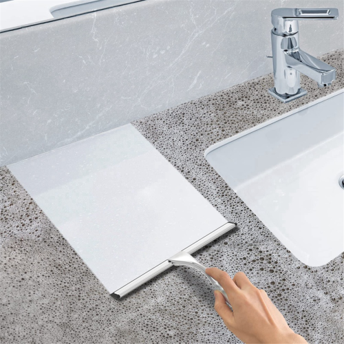 Stainless Steel Shower Squeegee with Adhesive Hook 1