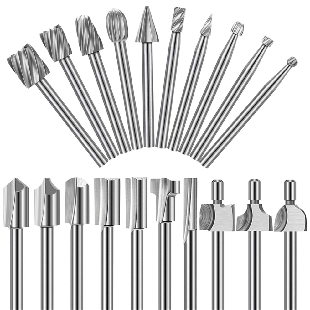 20Pc Hss Carving Bits Wood Engraving And Router Bit With 1/8Inch(3Mm) 4713507968525