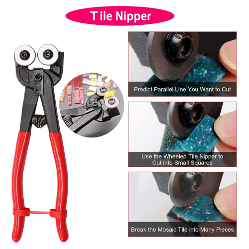Glass Cutting Tool Set Kit, Wheeled Glass Tile Nippers Set