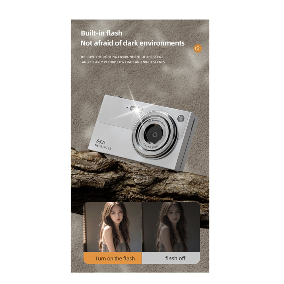 4K Digital Camera WiFi Compact Camcorder White-image-OPC-PJKTZW6-NEW