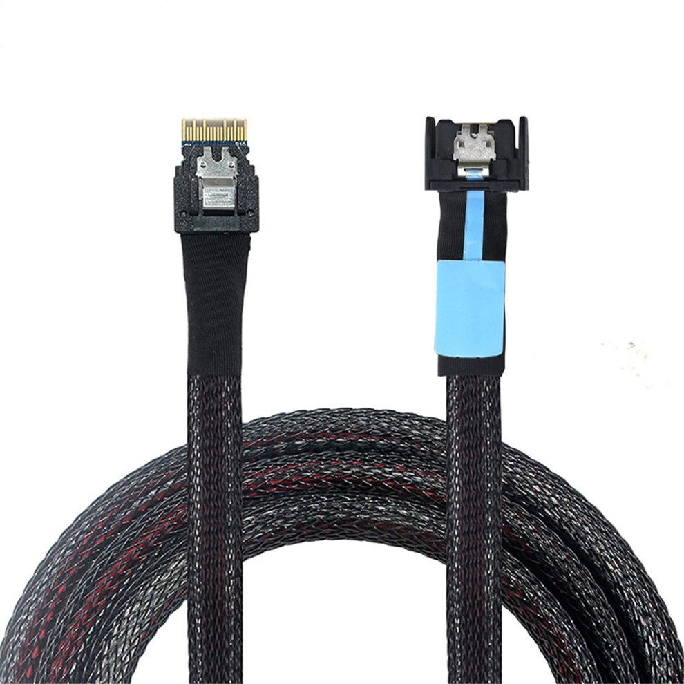 Gen5 Mcio Slimline Sff-8654 4I To Sff-8654 4I Cable Braided Cord Wire 4713507970184