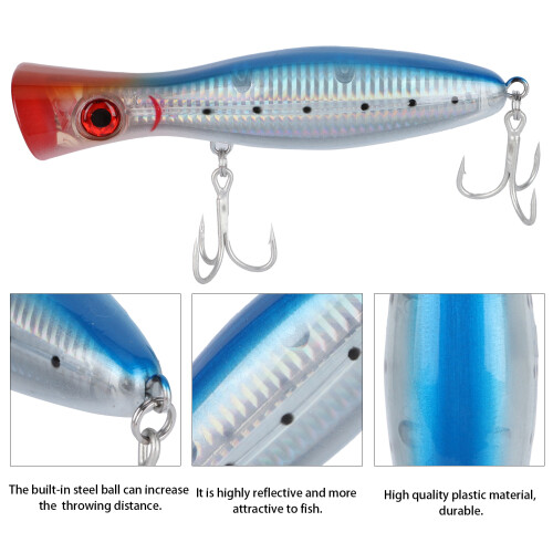 1 pz Popper da mare 165 mm 100 g dorso blu 2