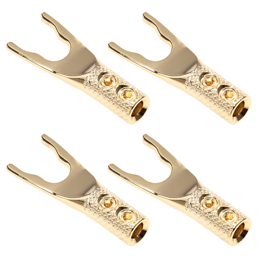 Plug Rhodium Plated Fork Loudspeaker Cables Speaker Cable Connector 4712829501281
