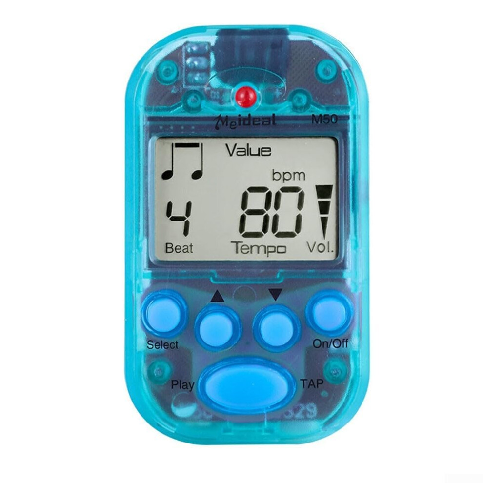 M50 Mini Metronome Clip-On LCD Digital Rhythm Metronome for Guitar Violin Bass 5.5 x 3.3 x 2 cm Blue