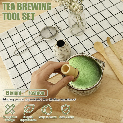 6 Pcs Matcha Whisk Set Elegant Matcha Set Japanese Tea Cup Set 2