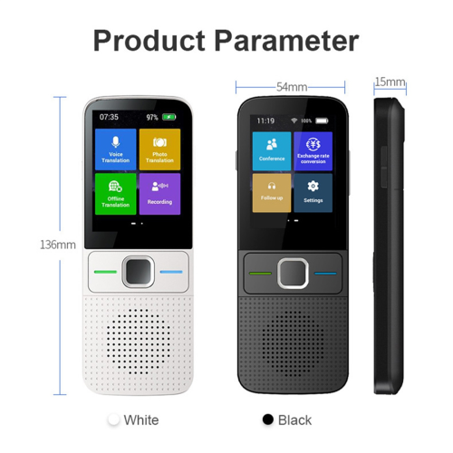 T10 Smart Voice Translator Instant Real-Time Translation Black 1