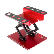 Metal RC Car Repair Work Stand Adjustable Height Assembly Red
