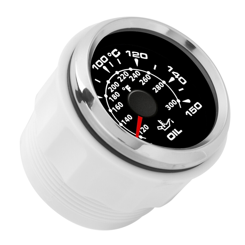 2In Digital Oil Temp Gauge 361Â19Ohm 50Â150, 8-Color Backlight, Stainless Steel Bezel Black/Silver 6941340646104