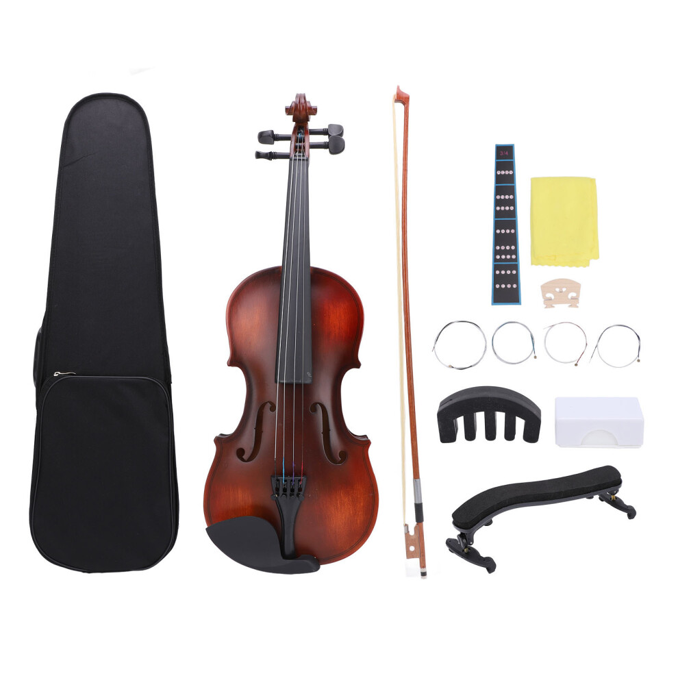 3/4 Violin Set for Beginner Vintage Matte Wooden