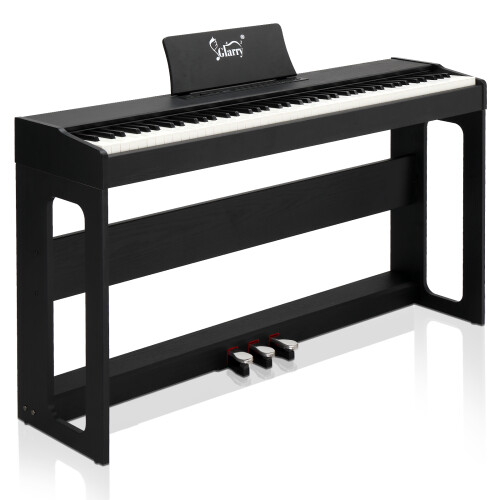 Digitalpiano med möbelstativ, 88 tangenter, helt viktade