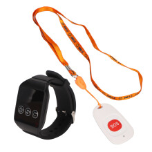 Pflegekräfter-Alarm Pager SOS, drahtlos, wasserdicht, stabiles Signal, Vibrationsalarm, tragbares Fernbedienungssystem für Pflegekräfte