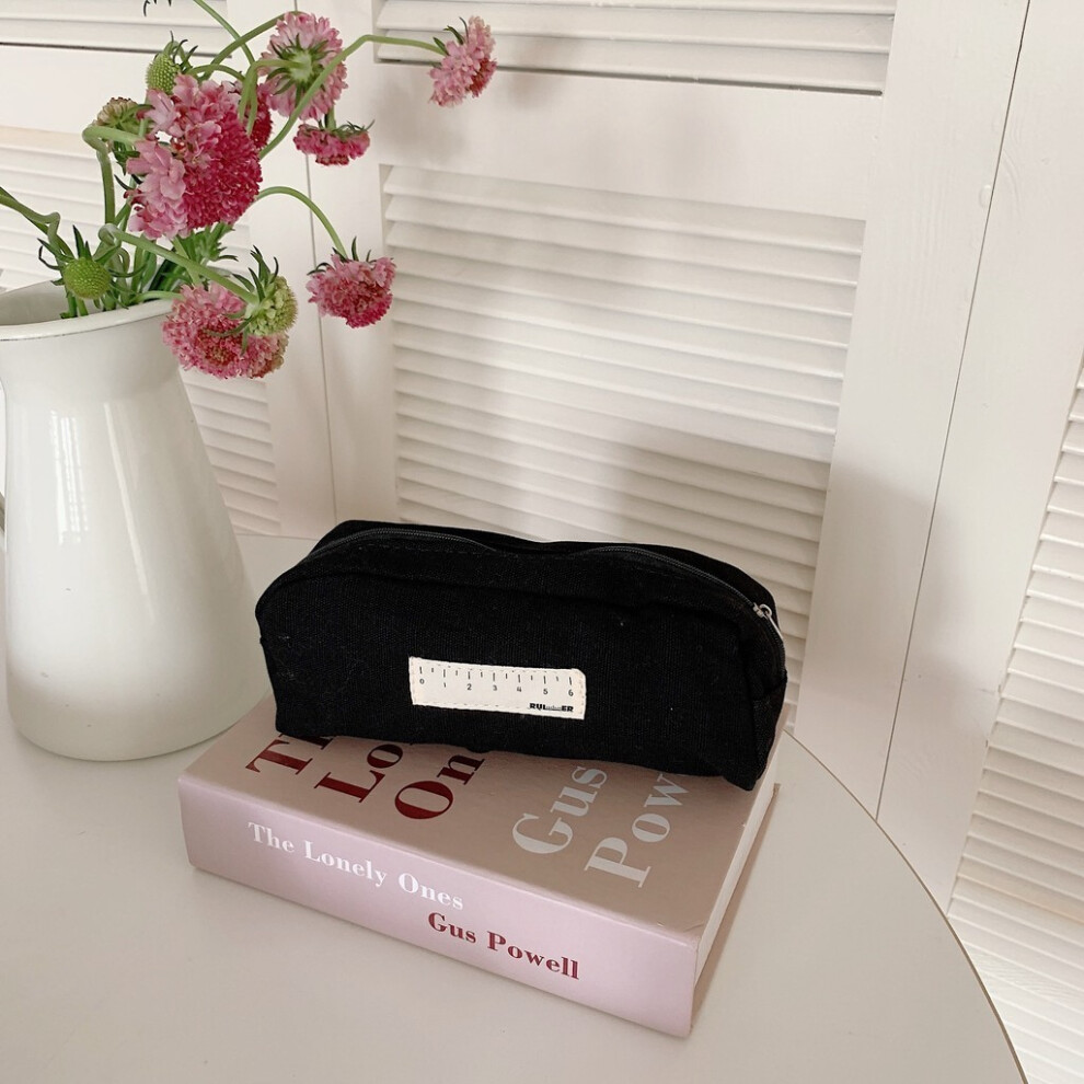 (StyleA)Trousse à crayons en toile tendance avec compartiment grille pour rangement maquillage et voyage
