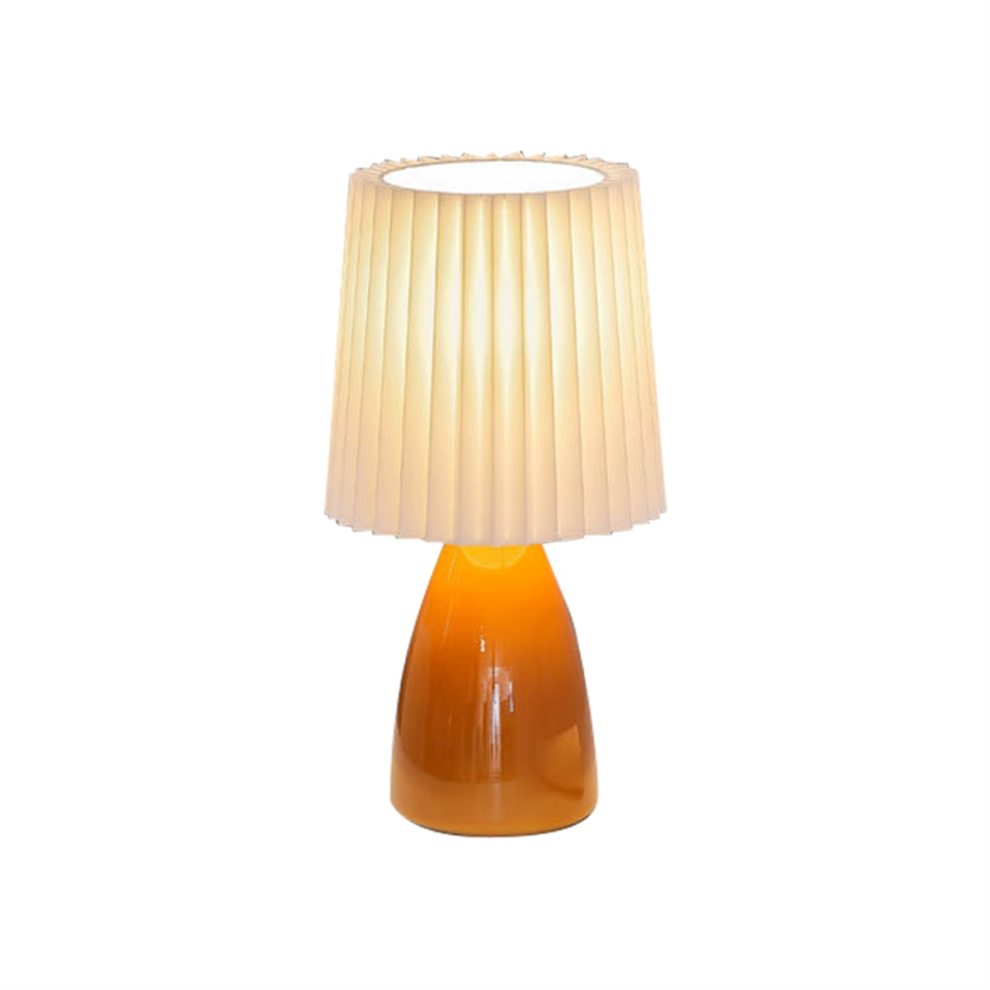 USB Retro Pleated Beside Lamp Table Cute Desk Lamp orange-image-OPC-PJKVV28-NEW