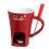 Fondue Mug Set Chocolate Cheese Milk Cream Making Set Red 1