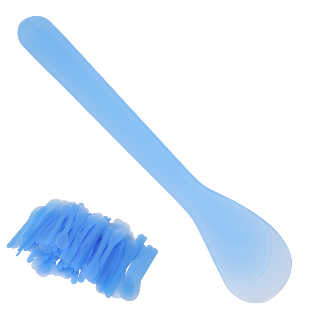 100PCS Mask Applicator - Blue Plastic Spatula for DIY Face Care