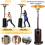 Patio Heater Wheel Kit-Stainless Steel Silver Bracket + Black Wheels 4