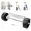 Patio Heater Wheel Kit-Stainless Steel Silver Bracket + Black Wheels 5