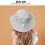 Kids Gray Sun Hat with Adjustable Windproof Strap M (50-54cm) Printed Beach Cap 12
