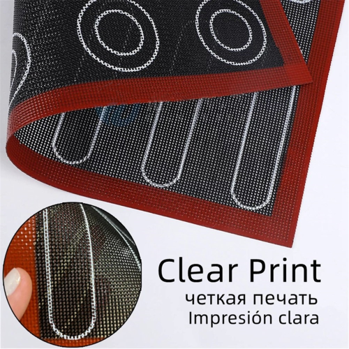 Silicone 30x40 cm Reversible Printed Macaron Puff Baking Mat 2