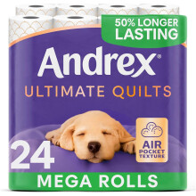 Andrex Ultimate Quilts 24 Mega Toilet Rolls = 36 Standard Toilet Rolls