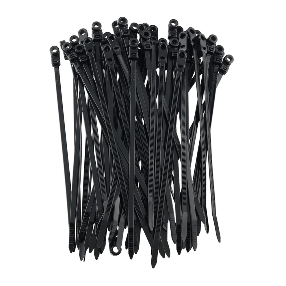 300Pcs Screw Hole Cable Ties Reusable Fixed Nylon Cable Ties 4712400675134