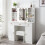 Dressing Table With Stool Led Lights Mirror Vanity Makeup Desk Set 4