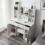 Dressing Table With Stool Led Lights Mirror Vanity Makeup Desk Set 6