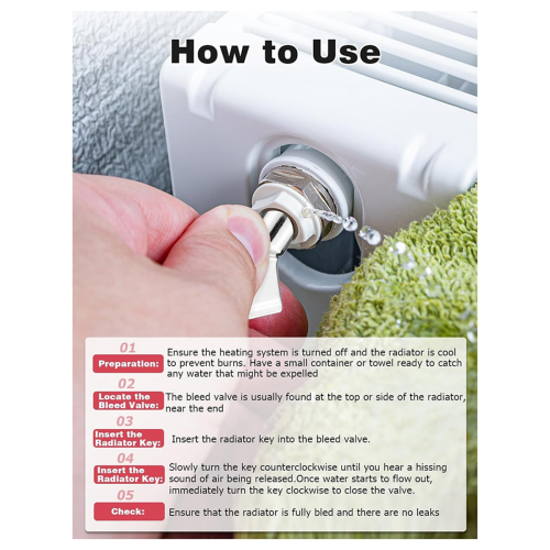 6-Pack Radiator Bleeding Air Valve Key for Bleeding Old Home Radiator 2
