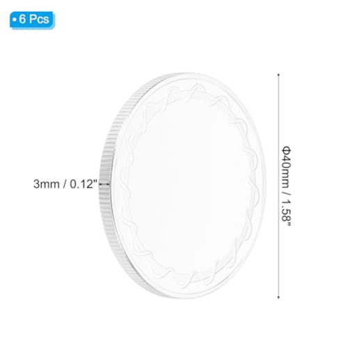 6pcs Blank Coins for Engraving, 40mm Coin Blanks Silver 1