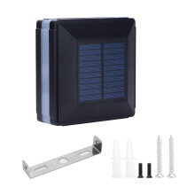 Lampe de capuchon pour poteau de clôture solaire 2200 mAh 132x132x72 mm noir
