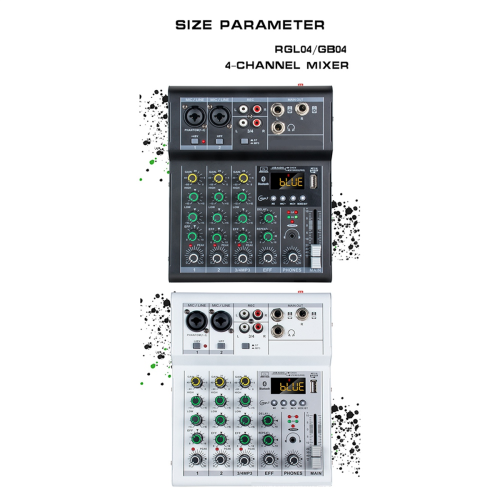 Professional Digital DJ Mixer Console 4 Channel Audio Mixer White 1