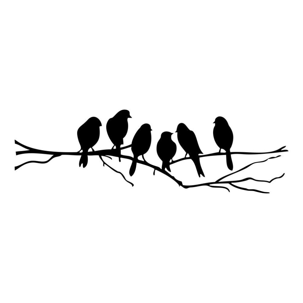 Birds Wall Stickers bedroom art decoration wallpaper Black