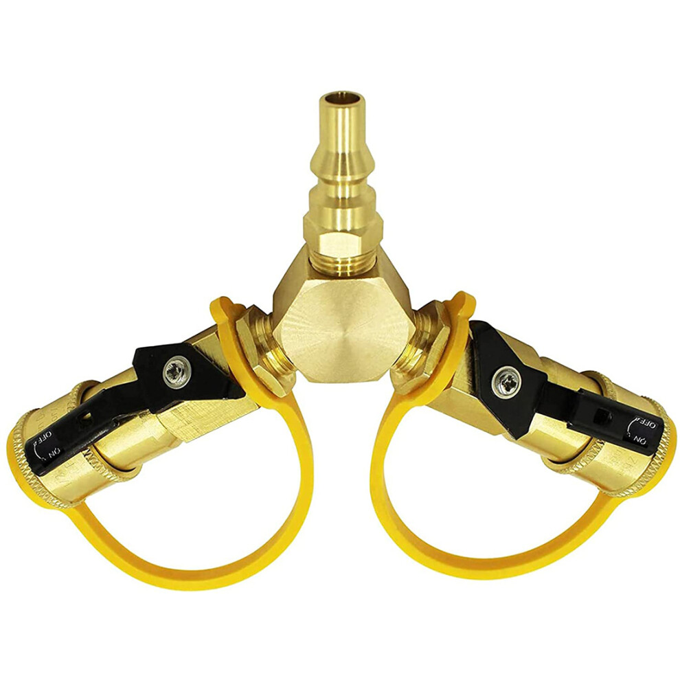 1/4inch RV Propane Quick Connect Y Splitter Adapter-image-OPC-PJKW9BT-NEW