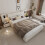 (Beige ) Double Bed with USB Charging & Ambient Lighting 1
