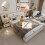 (Beige ) Double Bed with USB Charging & Ambient Lighting 5