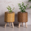Vintage Imitation Rattan Woven Flower Shelf Handmade,E 3
