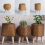 Vintage Imitation Rattan Woven Flower Shelf Handmade,E 4