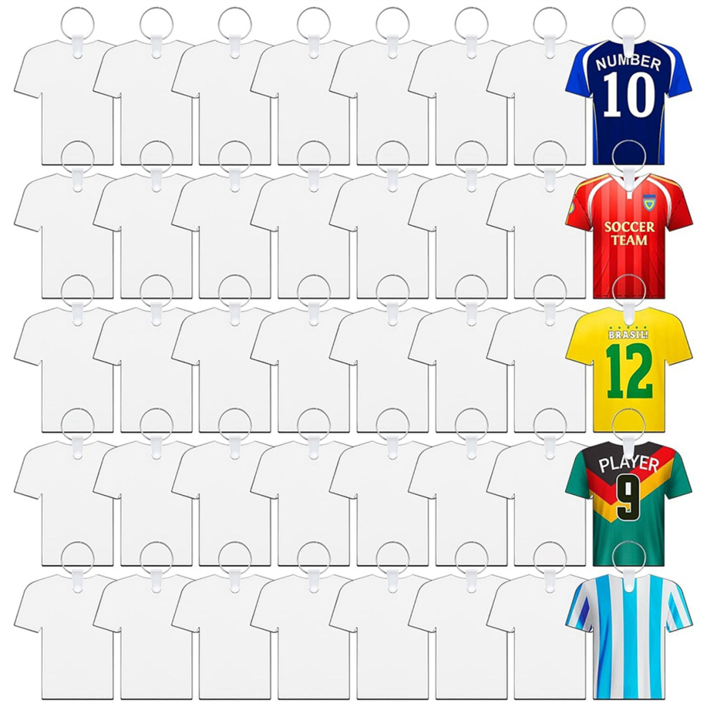 120PCS Sublimation Keychain Blanks MDF Key Rings Football Blanks