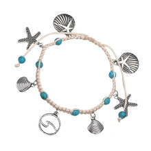 Shell Ankle Bracelet for Women, Adjustable Beach Anklet, Elegant Summer Jewelry in Silver and Gold Tones