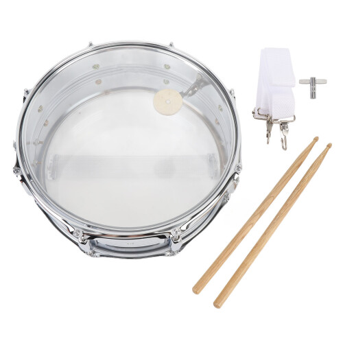 Snare Drum 14.6 X 6in Transparent Shoulder Strap