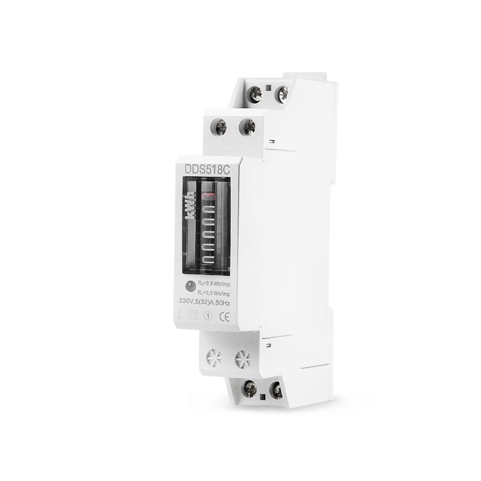 Electronic Din Rail Single Phase Electricity Power Wattmeter Counter 4712829562909