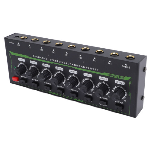 8 Channel Stereo Headphone Amplifier 6.35MM 2