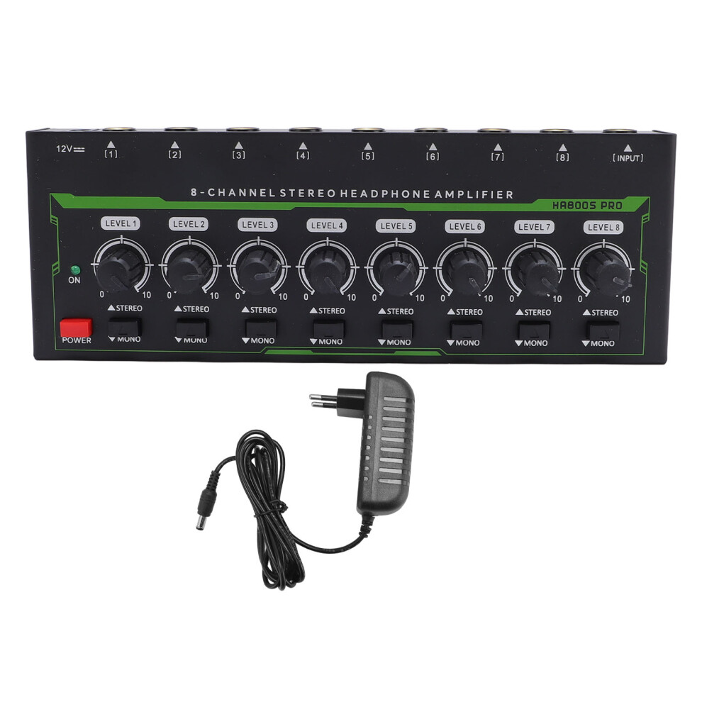 8 Channel Stereo Headphone Amplifier 6.35Mm Light 9121376577345
